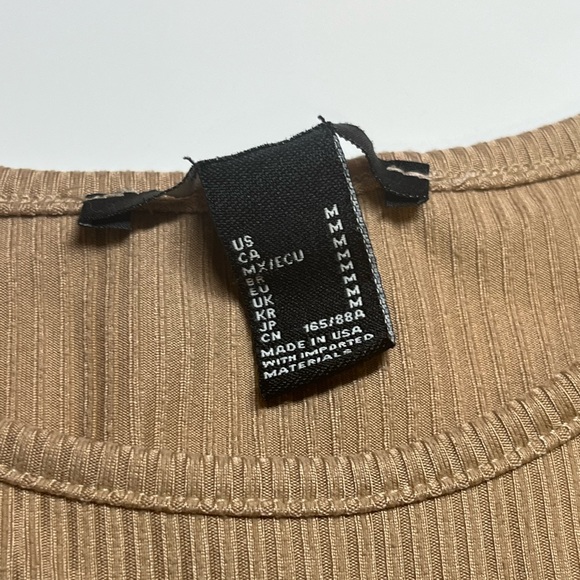 FOREVER21 Tan Cropped Rutched Shirt - Picture 4 of 5